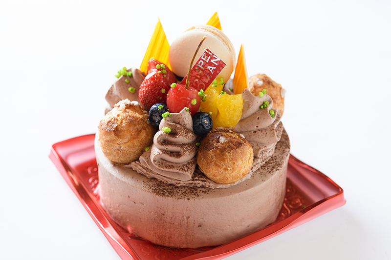 プチシュー・マカロン飾りケーキ 4号